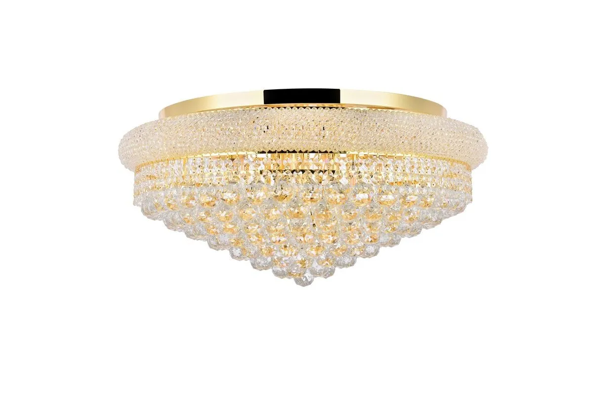 15 Light Flush Mount from the Primo Collection in Gold Finish by Elegant Lighting