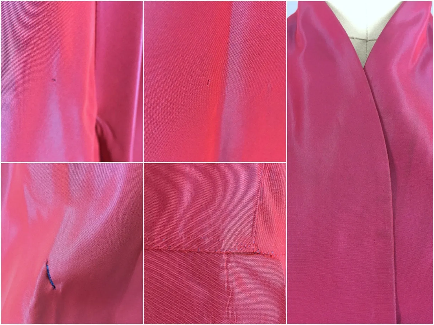 1950s Vintage Iridescent Pink Taffeta New Look Dress