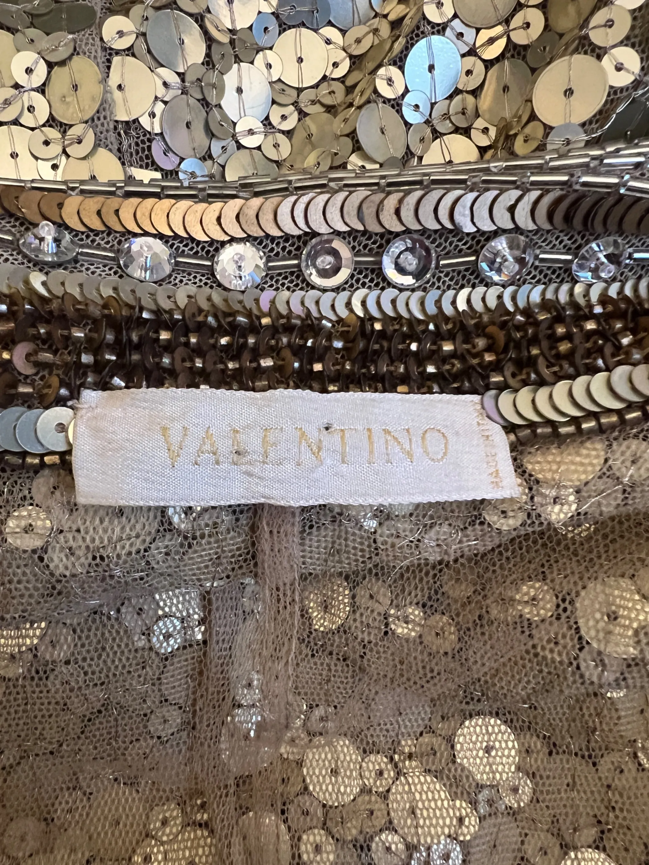 2005 Runway Documented Valentino Gold Embellished Cropped Shirt