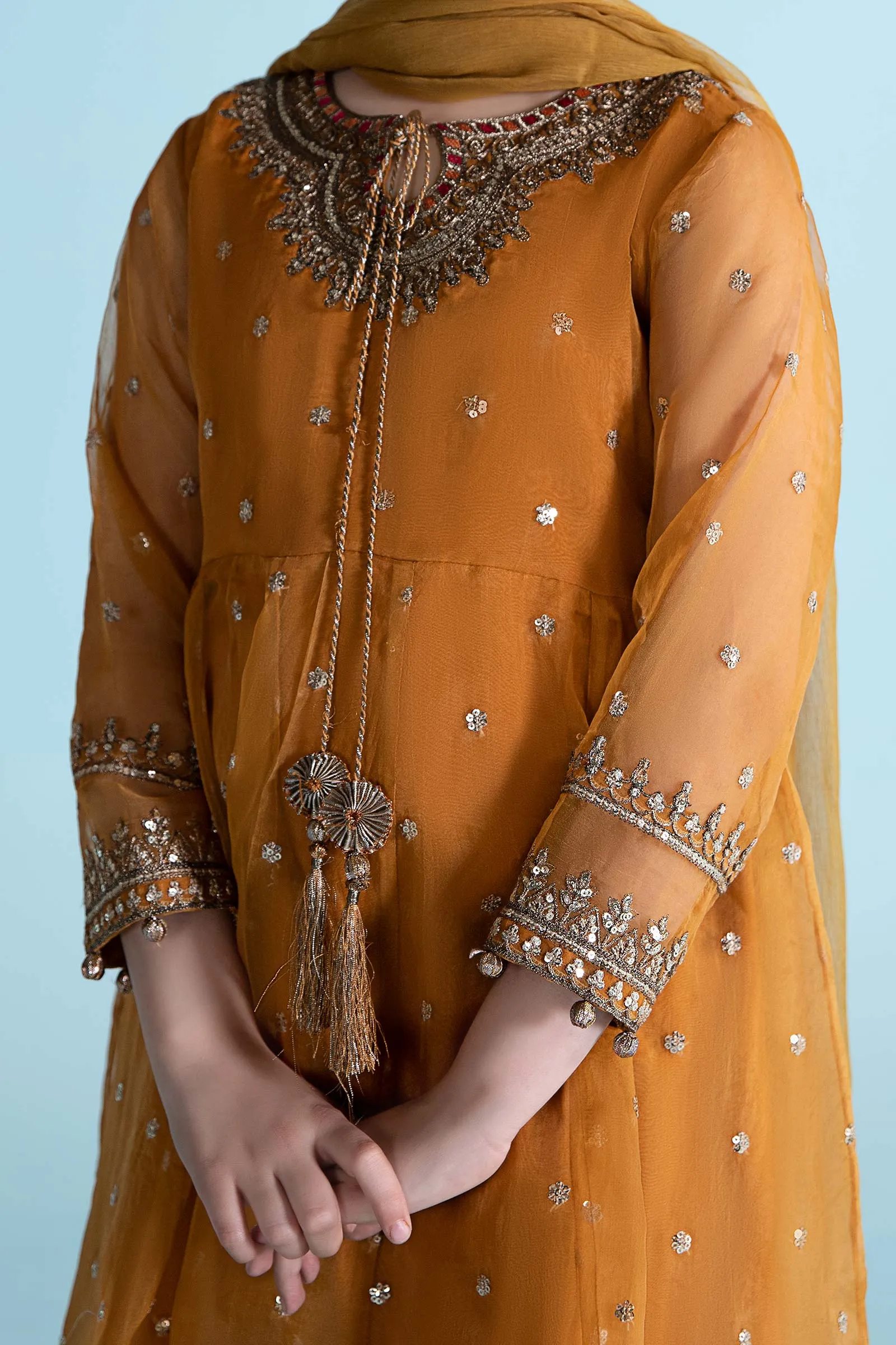 3 Piece Embroidered Organza Suit | MKS-EA24-28