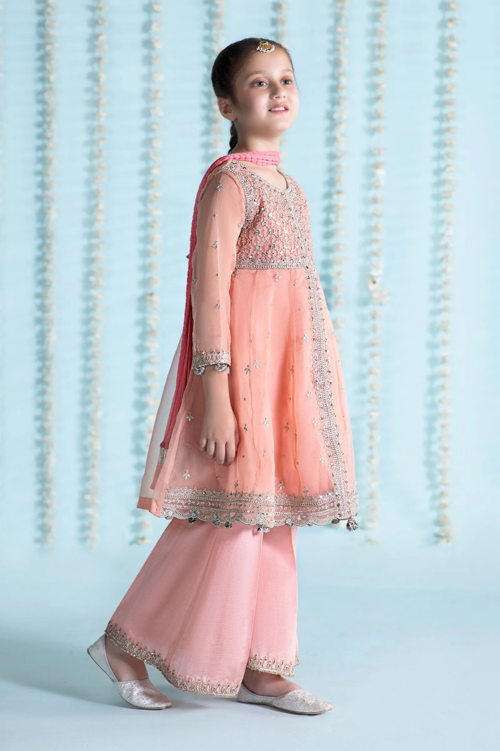 3 Piece Embroidered Organza Suit | MKS-EA24-32