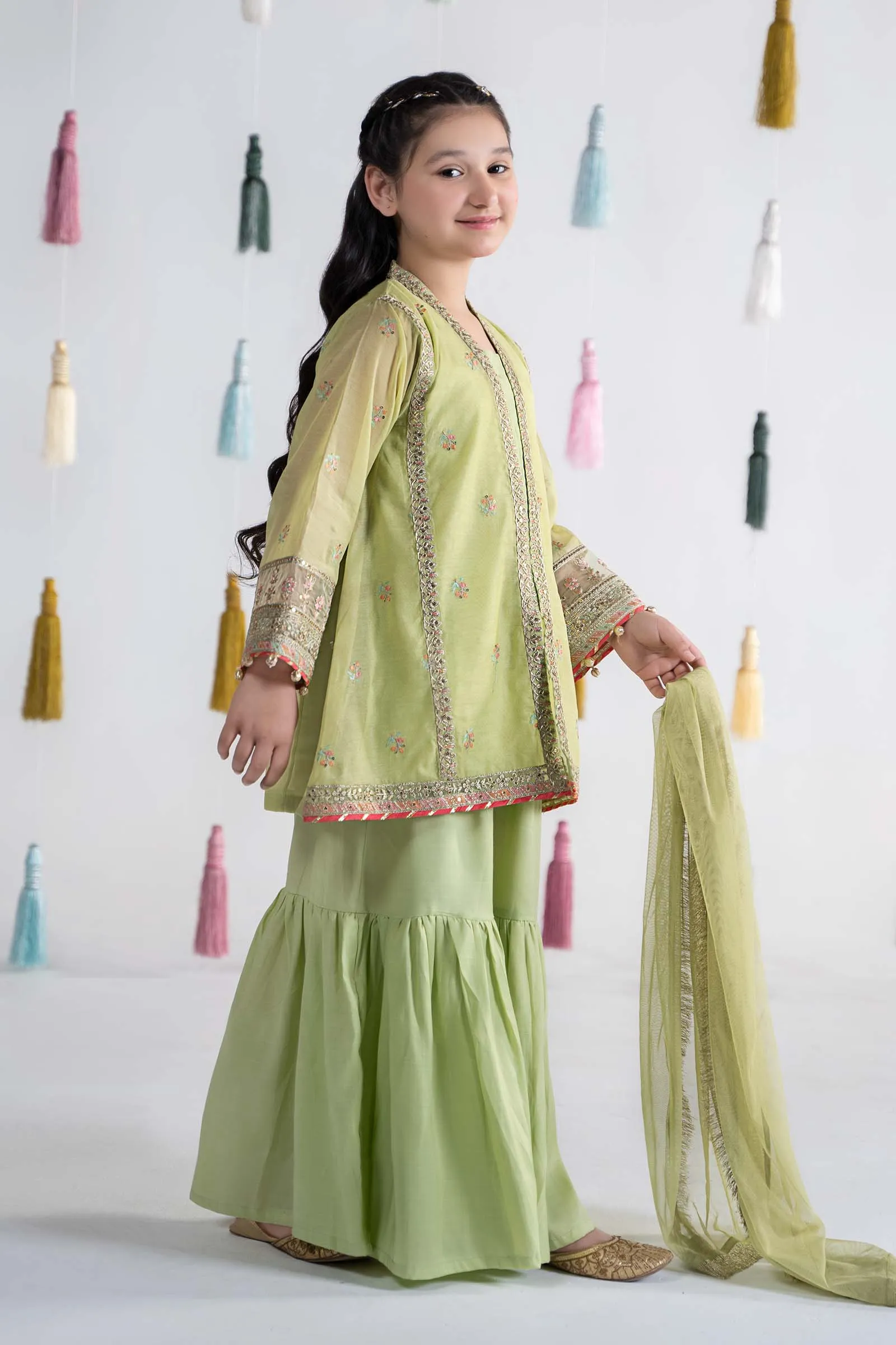 3 Piece Embroidered Paper Cotton Suit | MKS-EA24-04