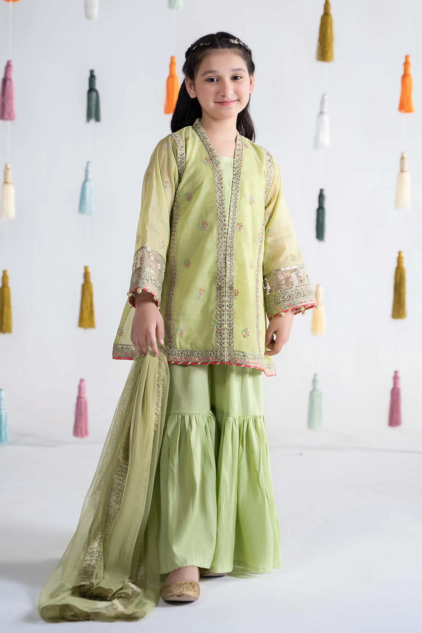 3 Piece Embroidered Paper Cotton Suit | MKS-EA24-04