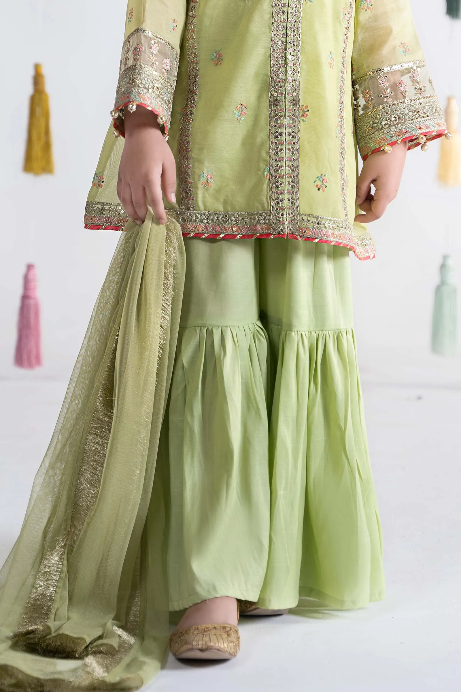 3 Piece Embroidered Paper Cotton Suit | MKS-EA24-04