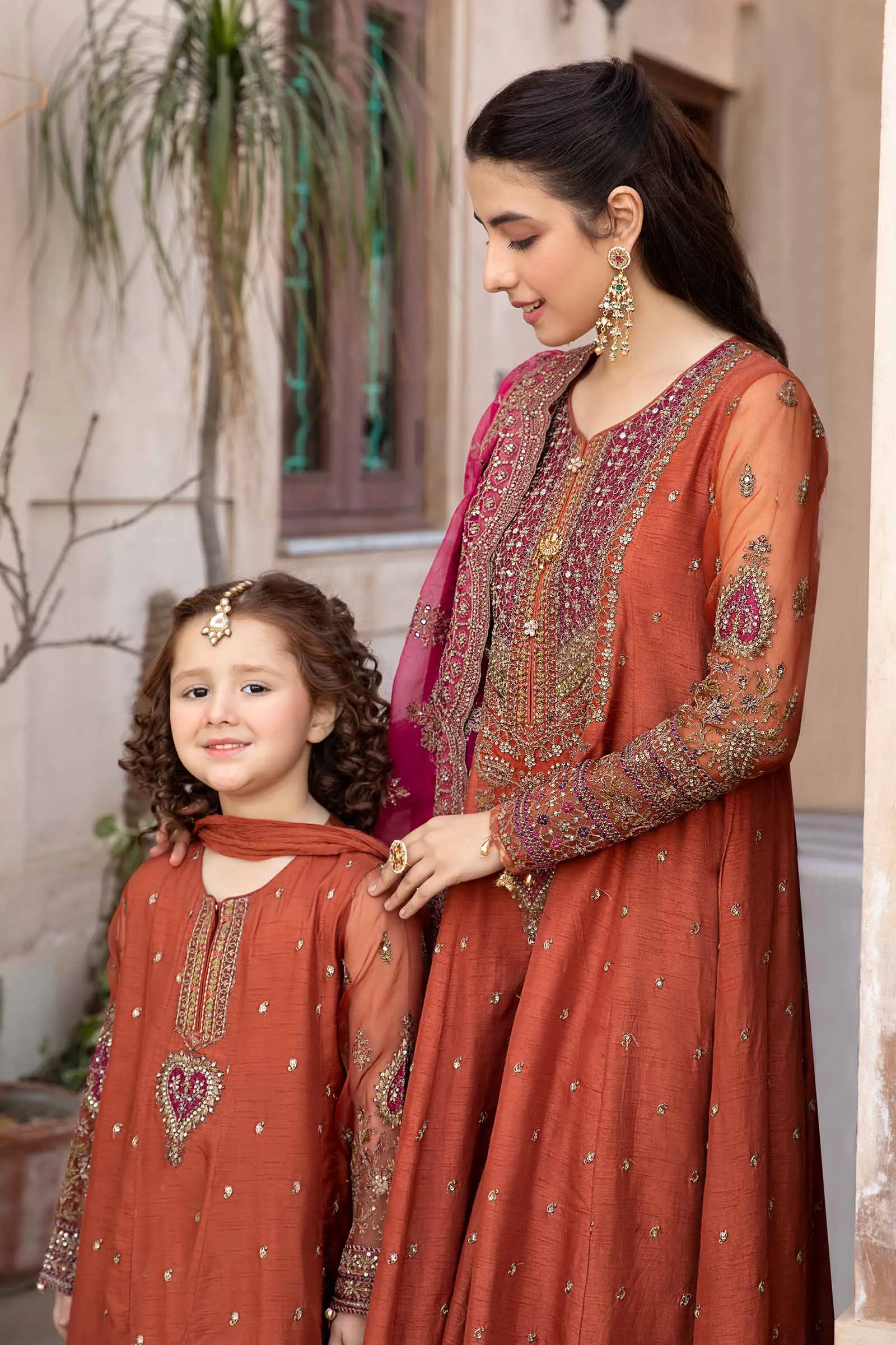 3 Piece Embroidered Raw Silk Suit | SF-EF24-06