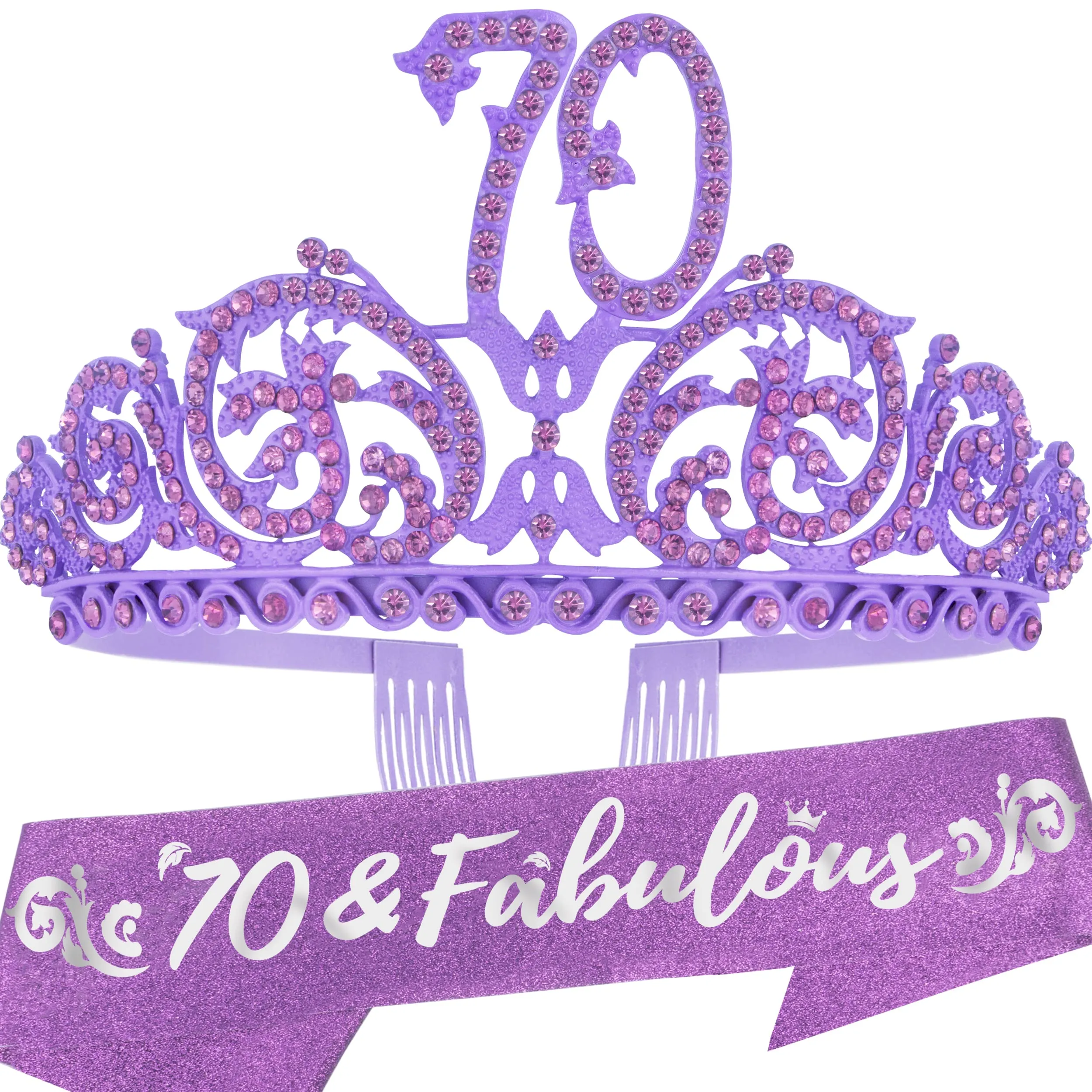 70th Birthday, 70th Birthday Tiara and Sash, 70th Birthday Decorations for Women,70th