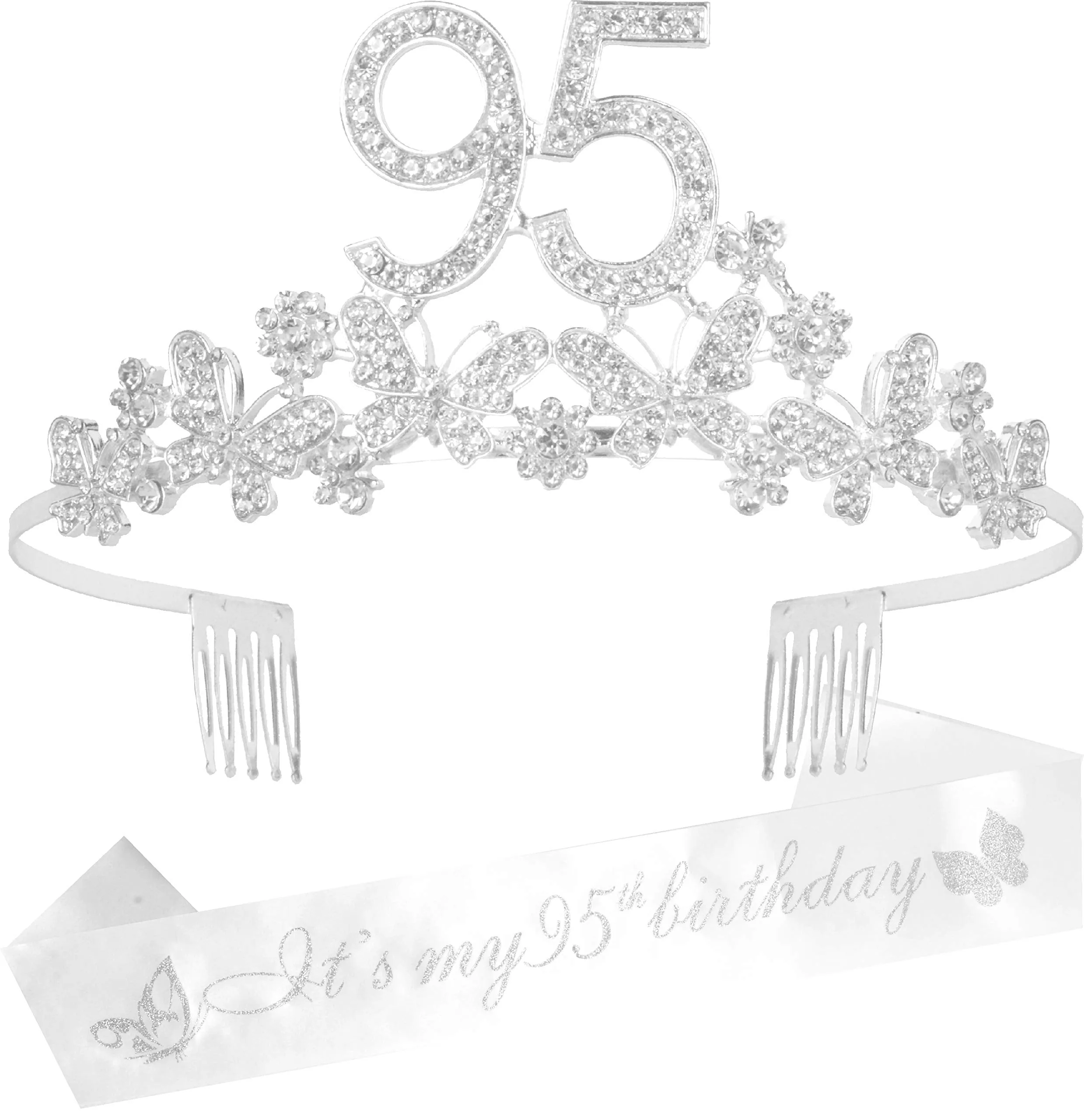 95th Birthday Gifts for Women, 95th Birthday Tiara and Sash, Its My 95th Birthday Sash