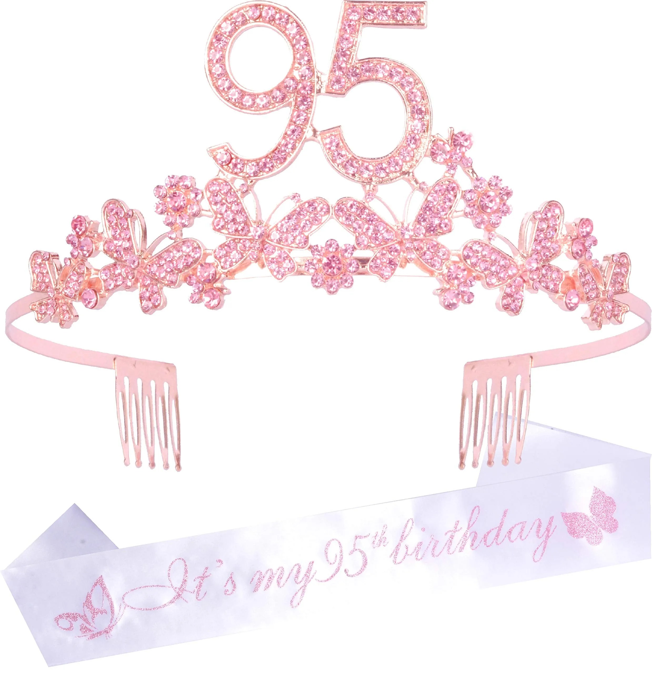 95th Birthday Gifts for Women, 95th Birthday Tiara and Sash, Its My 95th Birthday Sash