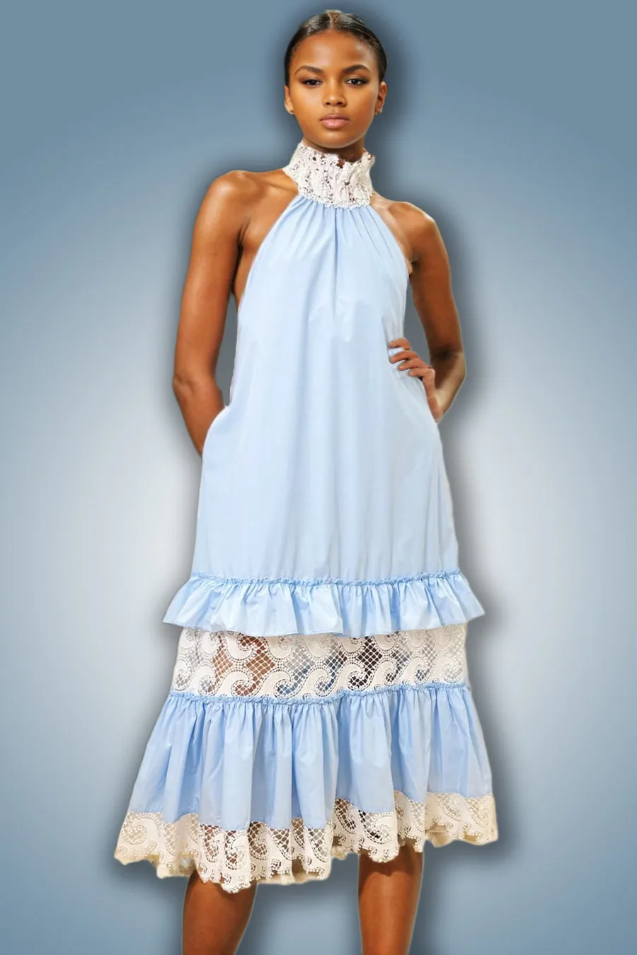 A93153 DRESS (BLUE, WHT)