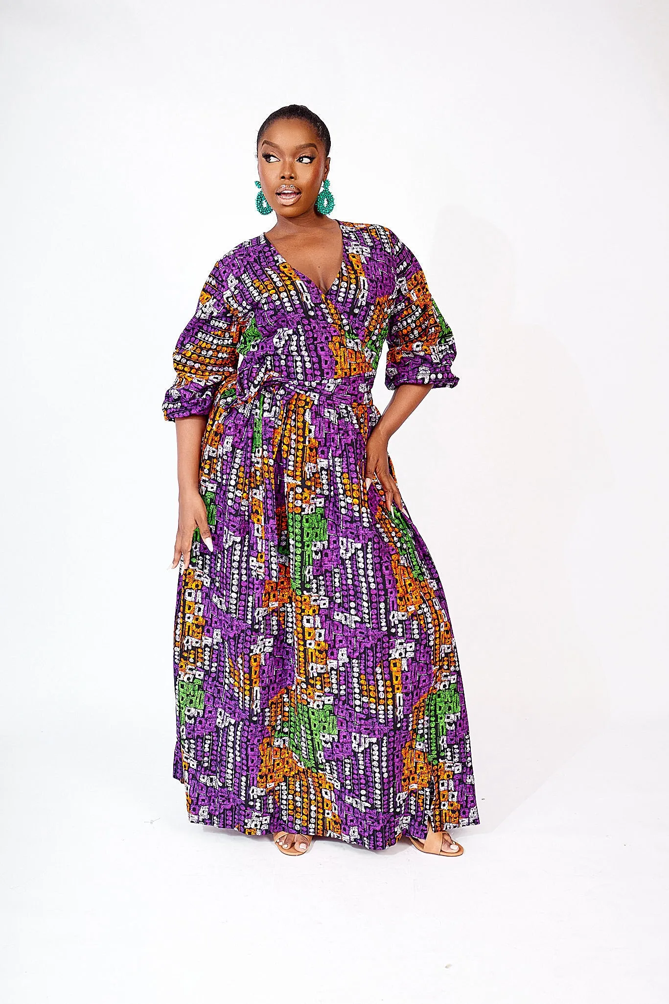 ABEBE AFRICAN PRINT MAXI DRESS