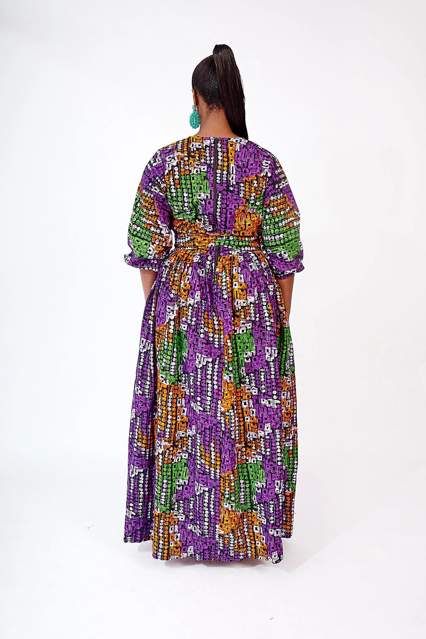 ABEBE AFRICAN PRINT MAXI DRESS