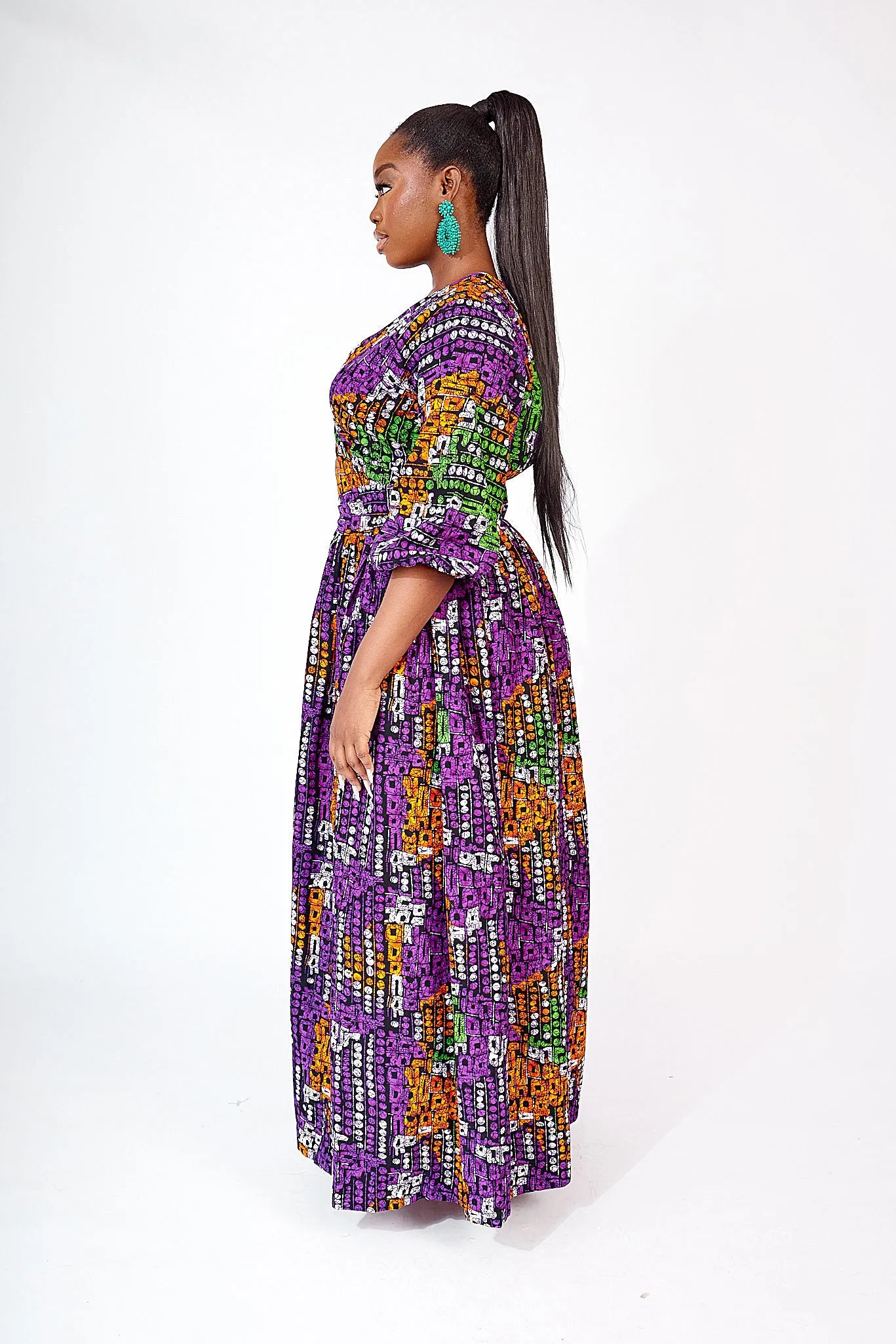 ABEBE AFRICAN PRINT MAXI DRESS