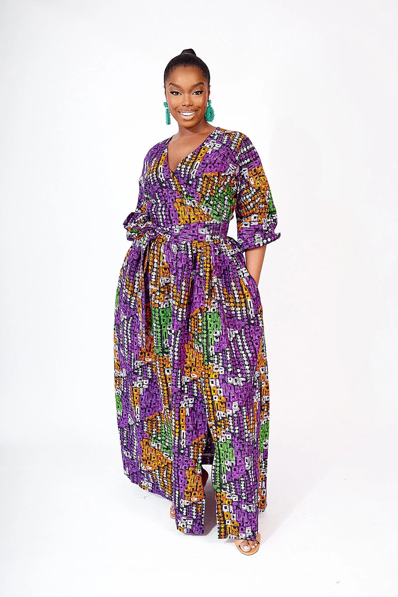 ABEBE AFRICAN PRINT MAXI DRESS