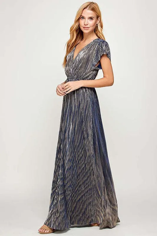 Abigail V-Neck Maxi Dress in Navy