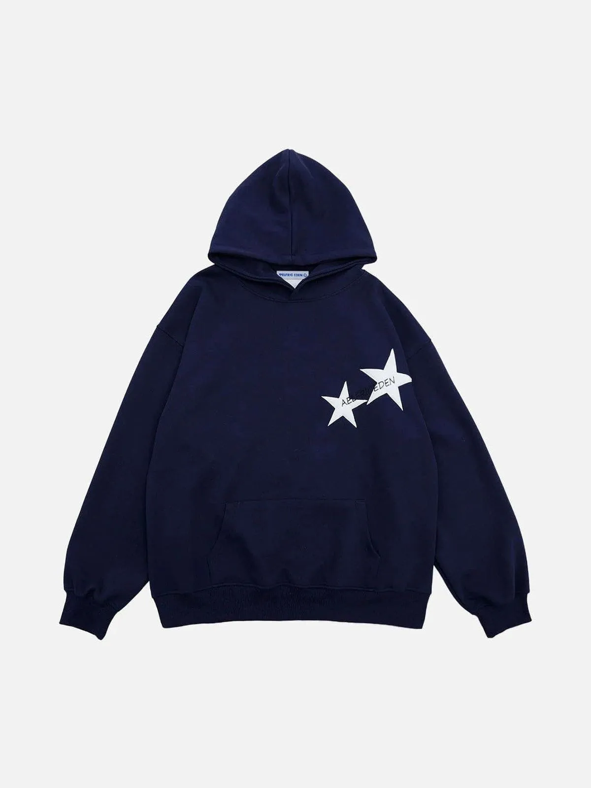 Aelfric Eden Star Print Color Contrast Hoodie