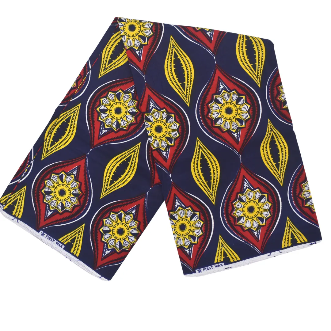 African Print Marine blue and yellow and red - CA104