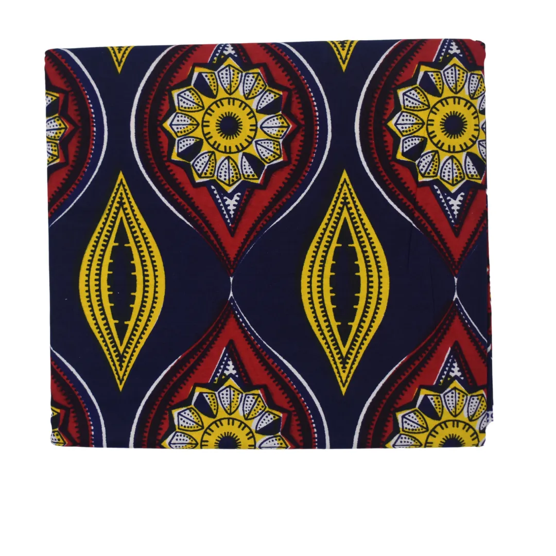 African Print Marine blue and yellow and red - CA104