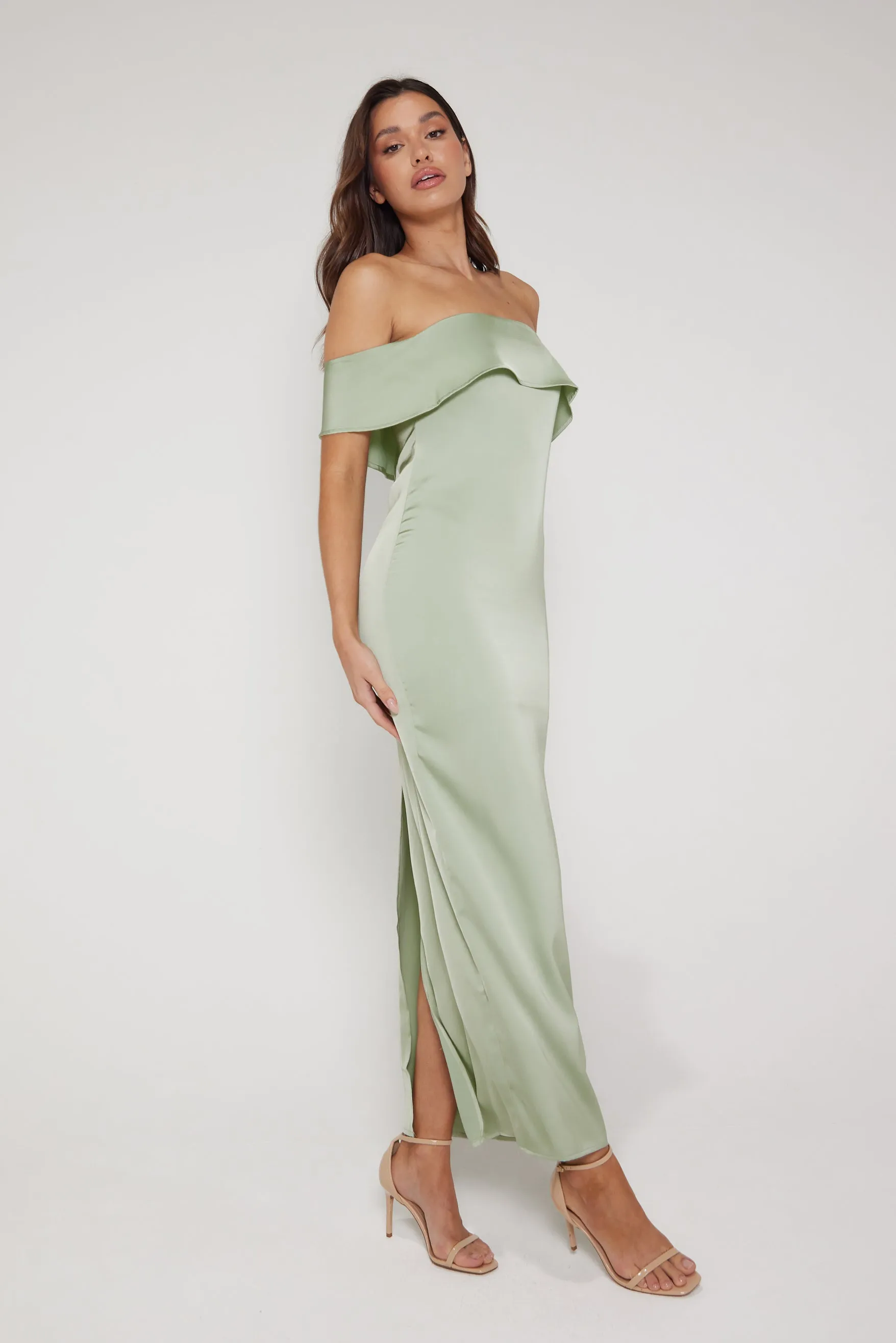 Aimee Bardot Maxi Dress - Sage