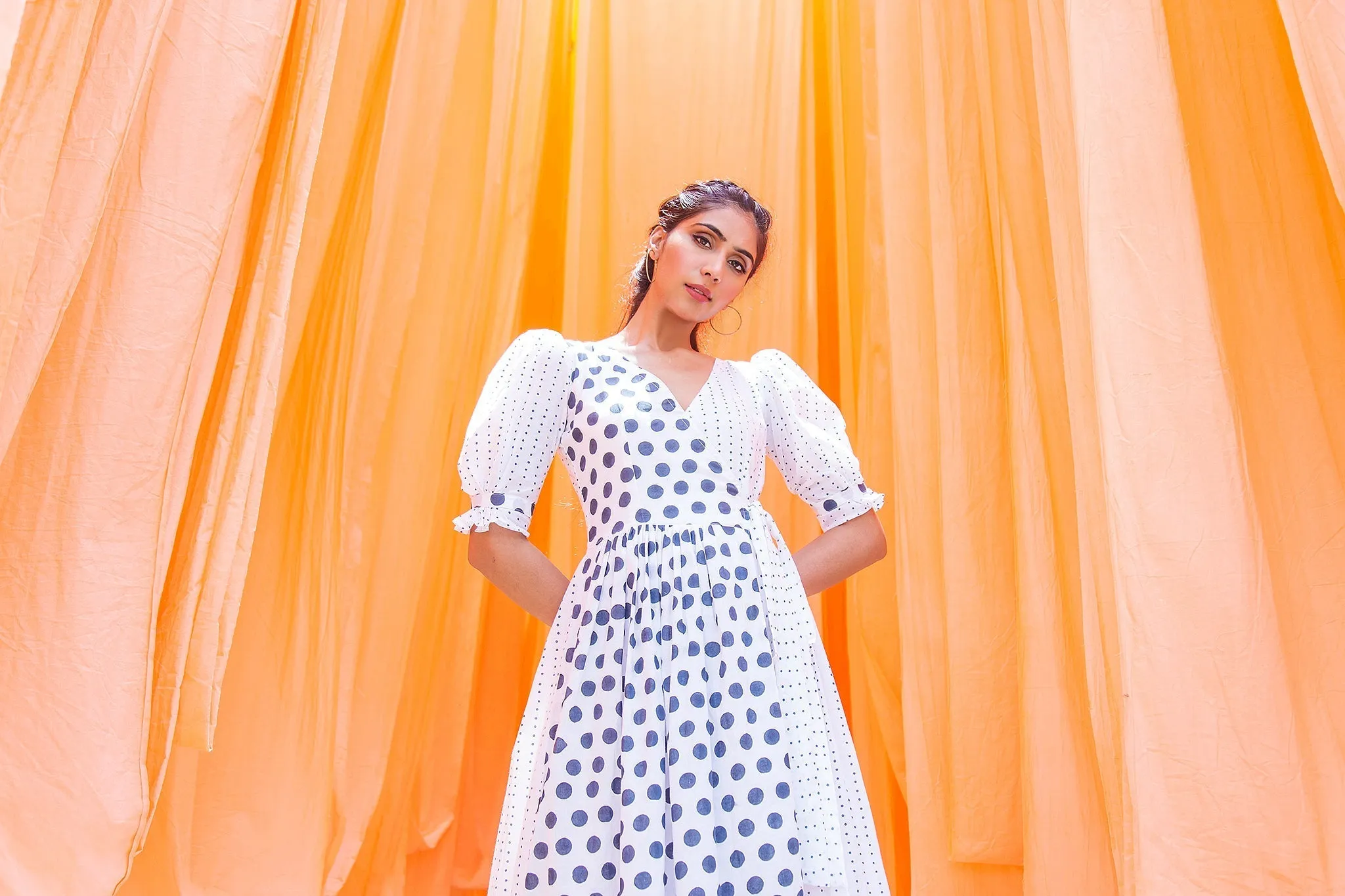 Alizeh Polka Midi Dress