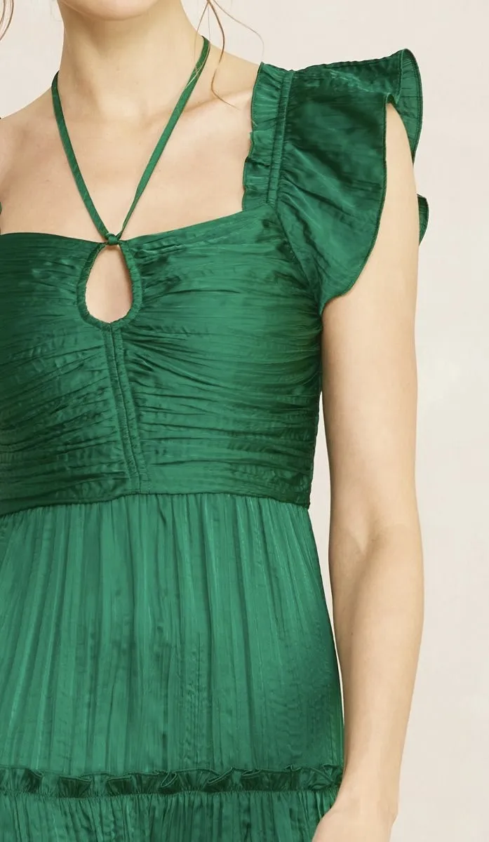 Allure Satin Dress Hunter Green