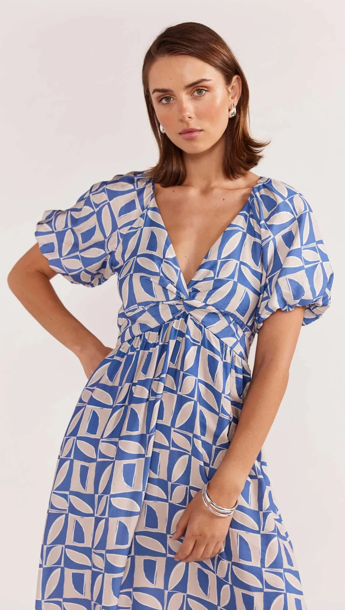 Alto Midi Dress - Blue Geo