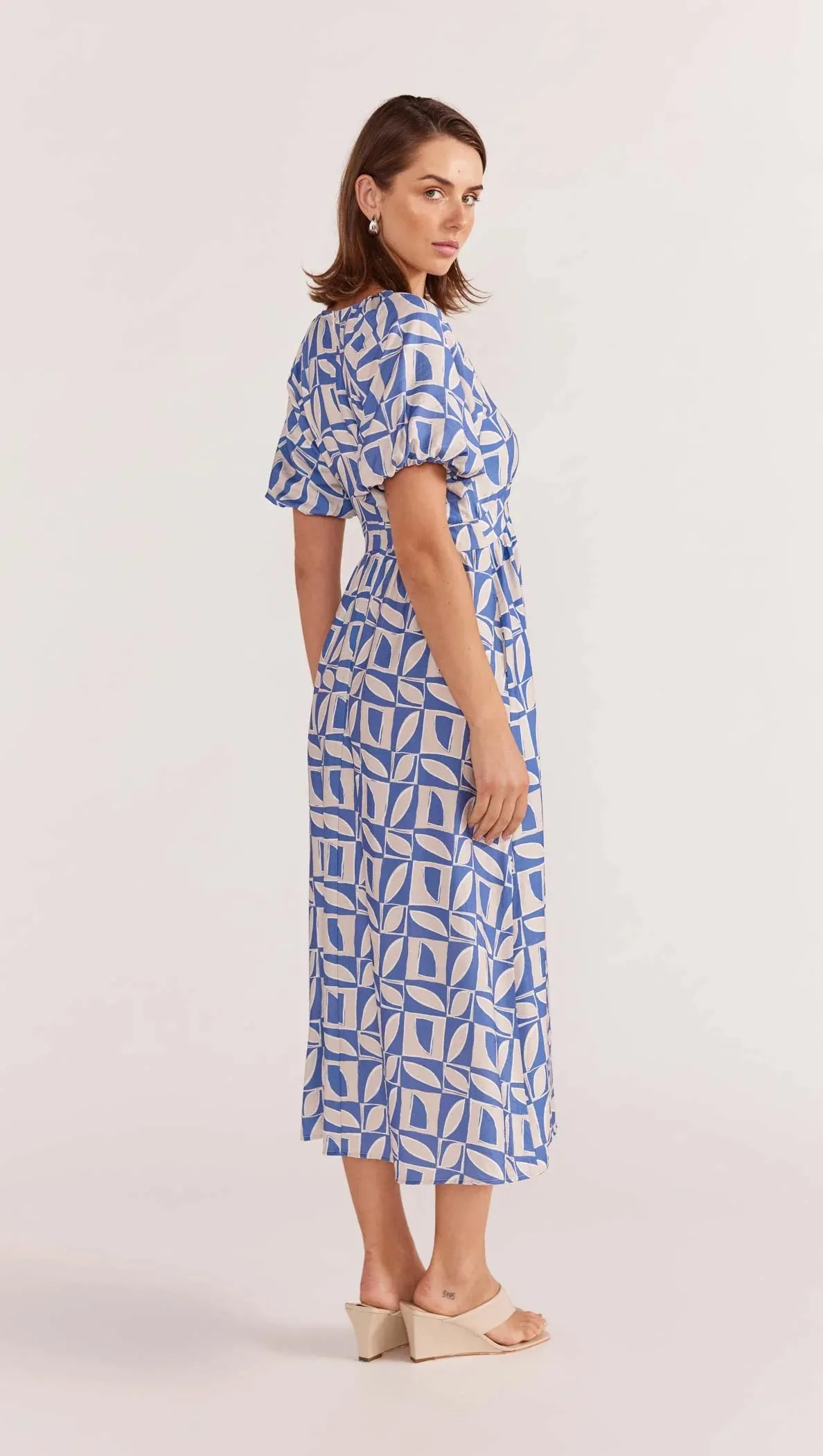 Alto Midi Dress - Blue Geo