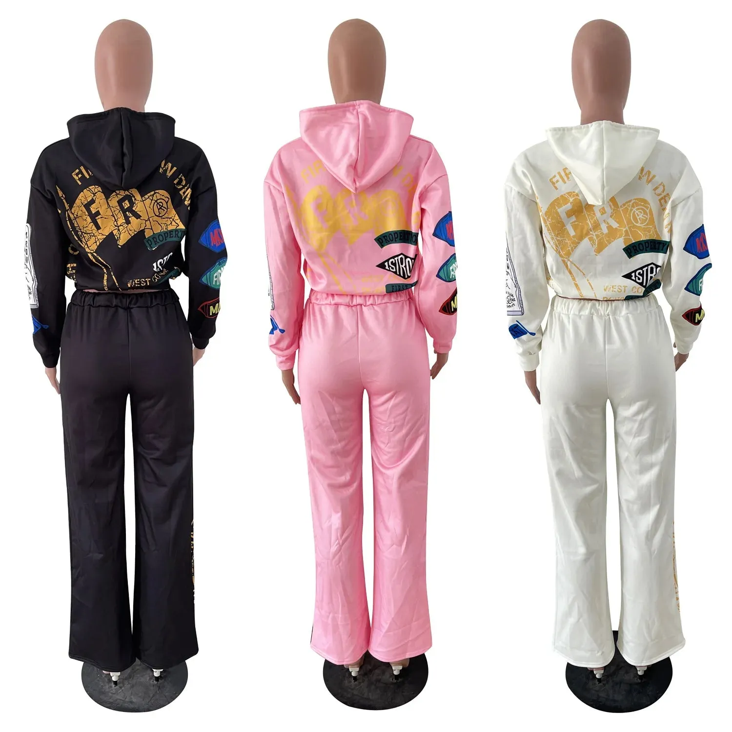 Amanda Hoodie Fleece Tops 2 Piece Pant Sets Sweatsuits