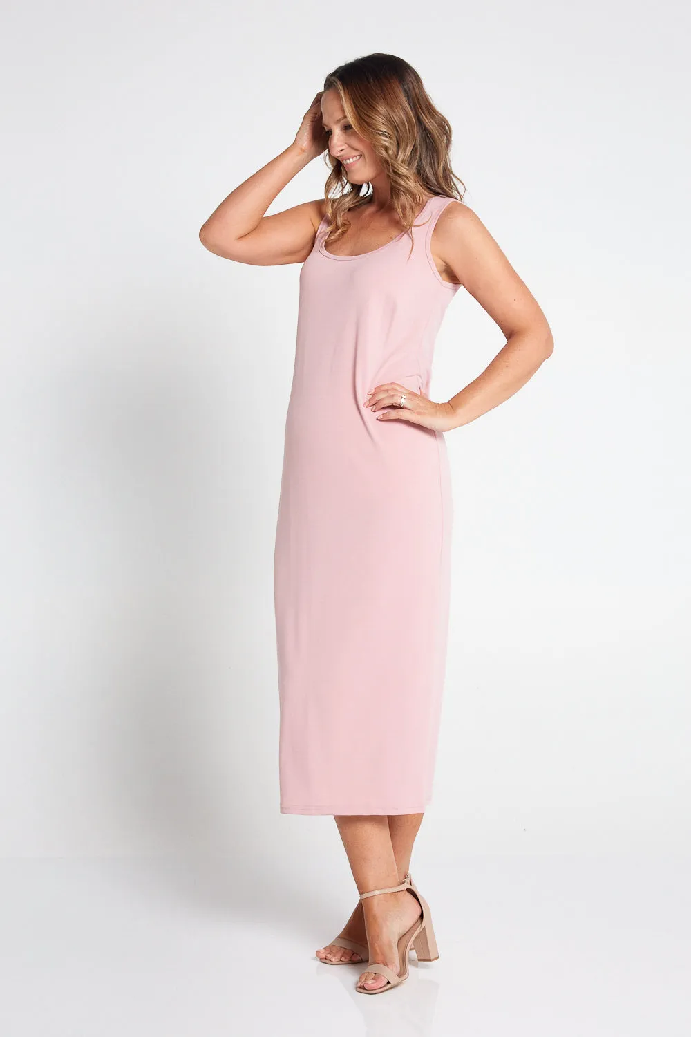 Amy Midi Stretch Slip - Blush