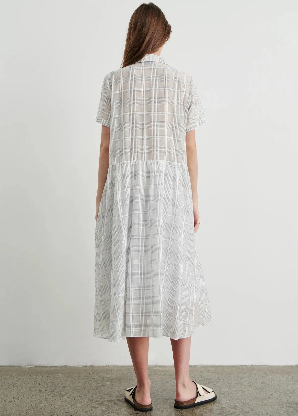 Apartment Clothing Sarai Maxi Shirt Dress in White/Sarai Check - Final Sale