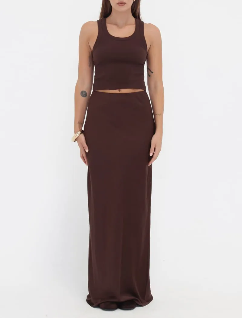 Archive Bias Maxi Skirt | Espresso