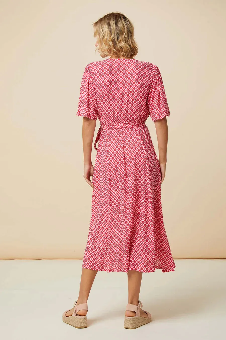 ASPIGA SHELLEY WRAP DRESS CERISE PINK