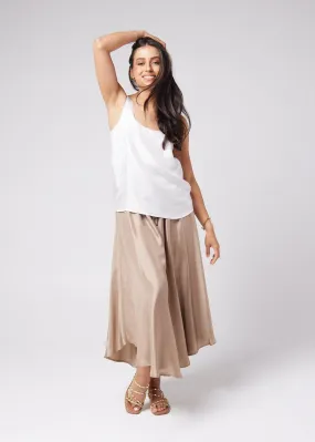 Aster Silk Maxi Skirt - Bronze