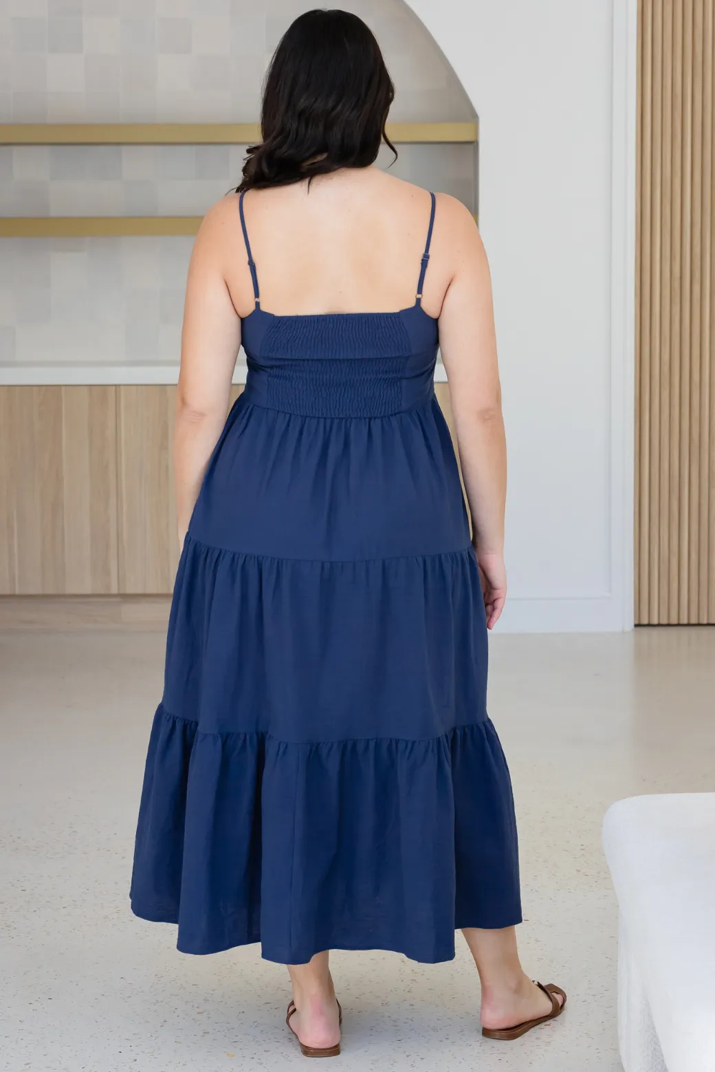 Athena Square Neck Maxi Dress Navy