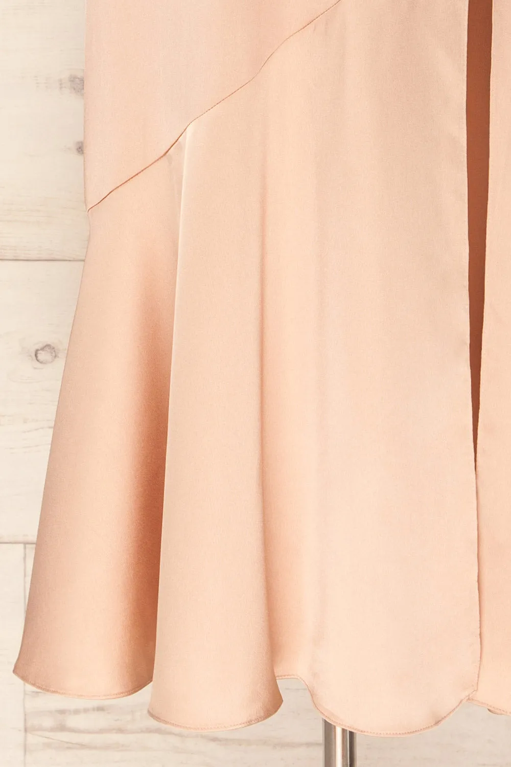 Athy Champagne | Satin Midi Dress