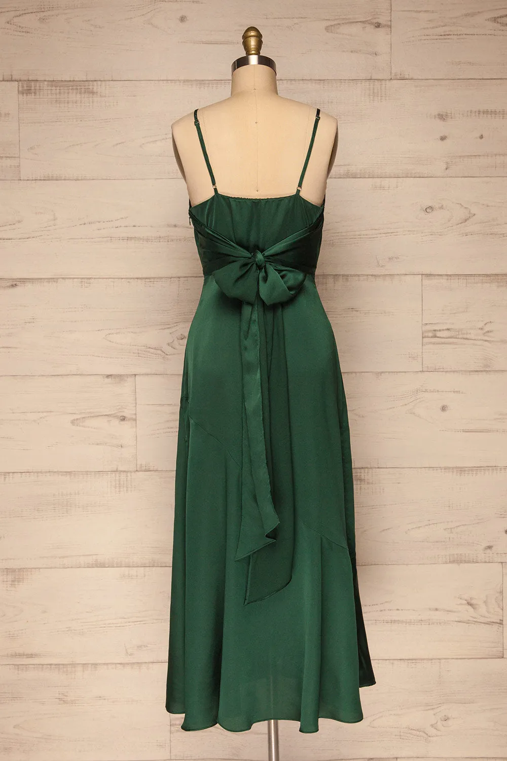 Athy Green | Satin Midi Dress