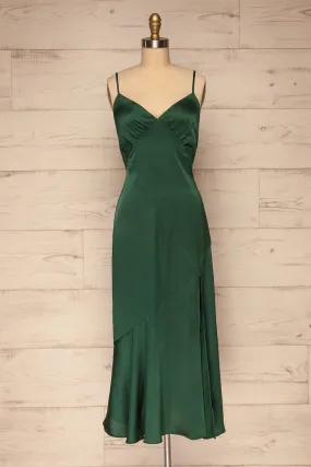 Athy Green | Satin Midi Dress