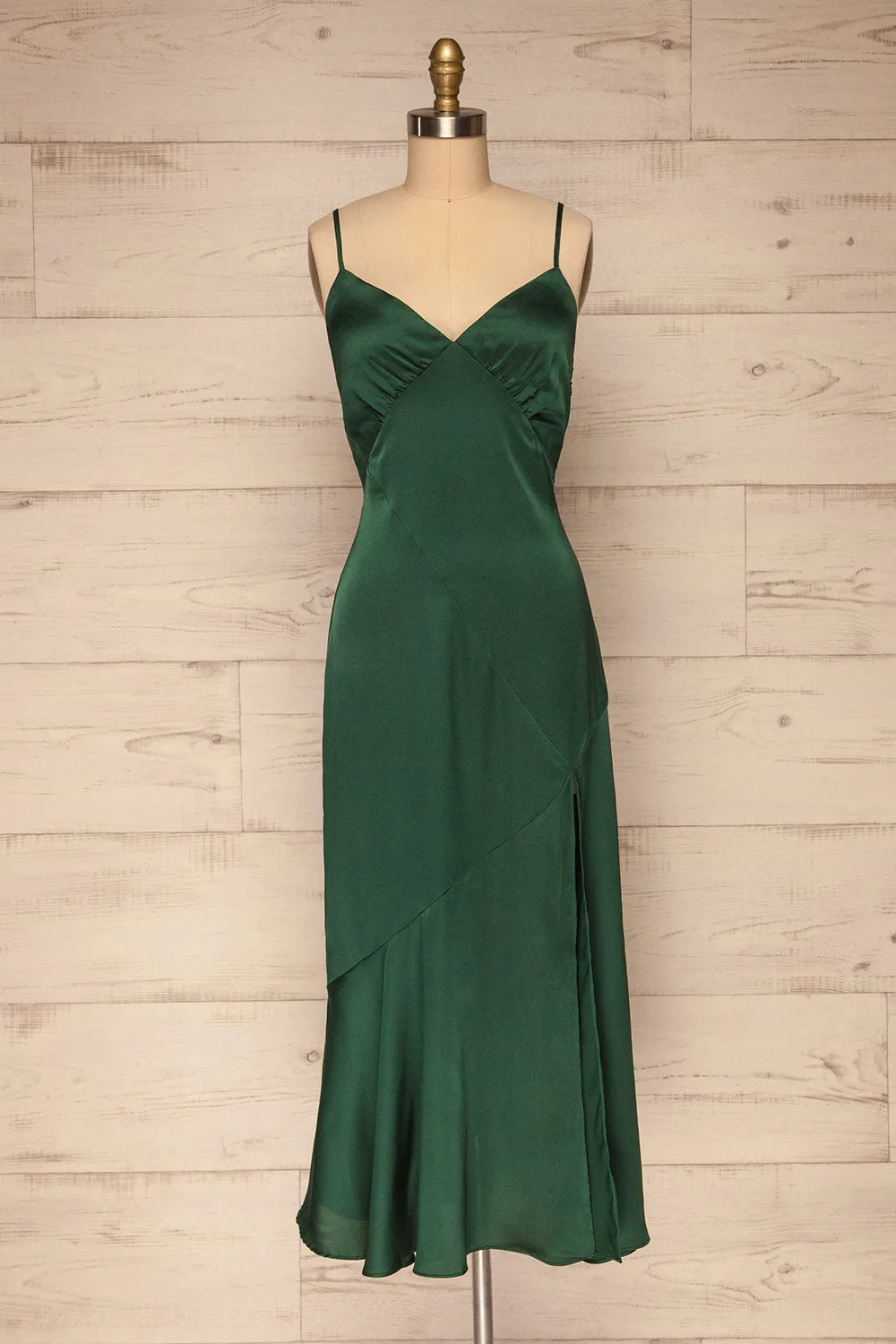 Athy Green | Satin Midi Dress