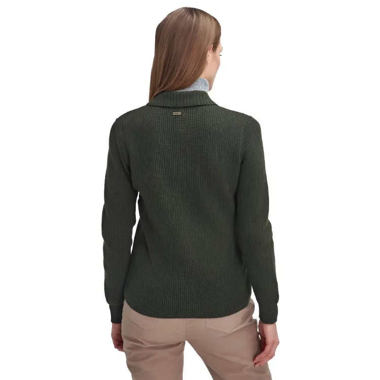 Barbour Ladies Moors Quilted Cardigan - Olive