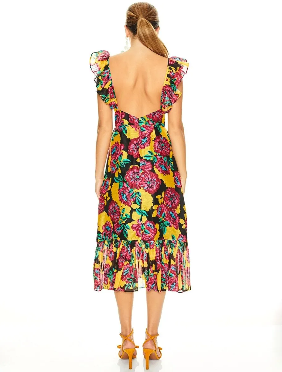 BARCELONA BLOOM MIDI DRESS