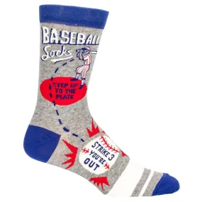 Baseball Strike Three Socks Men’s Crew Sock