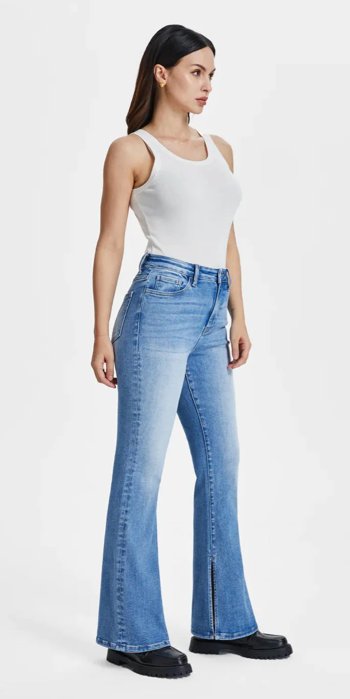 Bayeas Aurora High Rise Flare Jeans with Side Slit