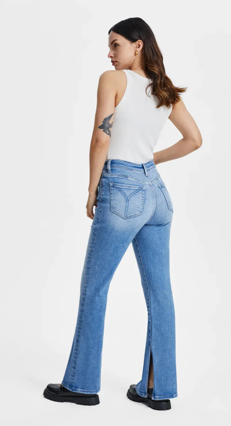 Bayeas Aurora High Rise Flare Jeans with Side Slit