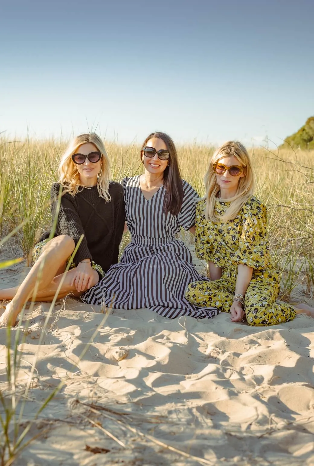 Bell Sleeve V-Neck Top - Black and White Stripe