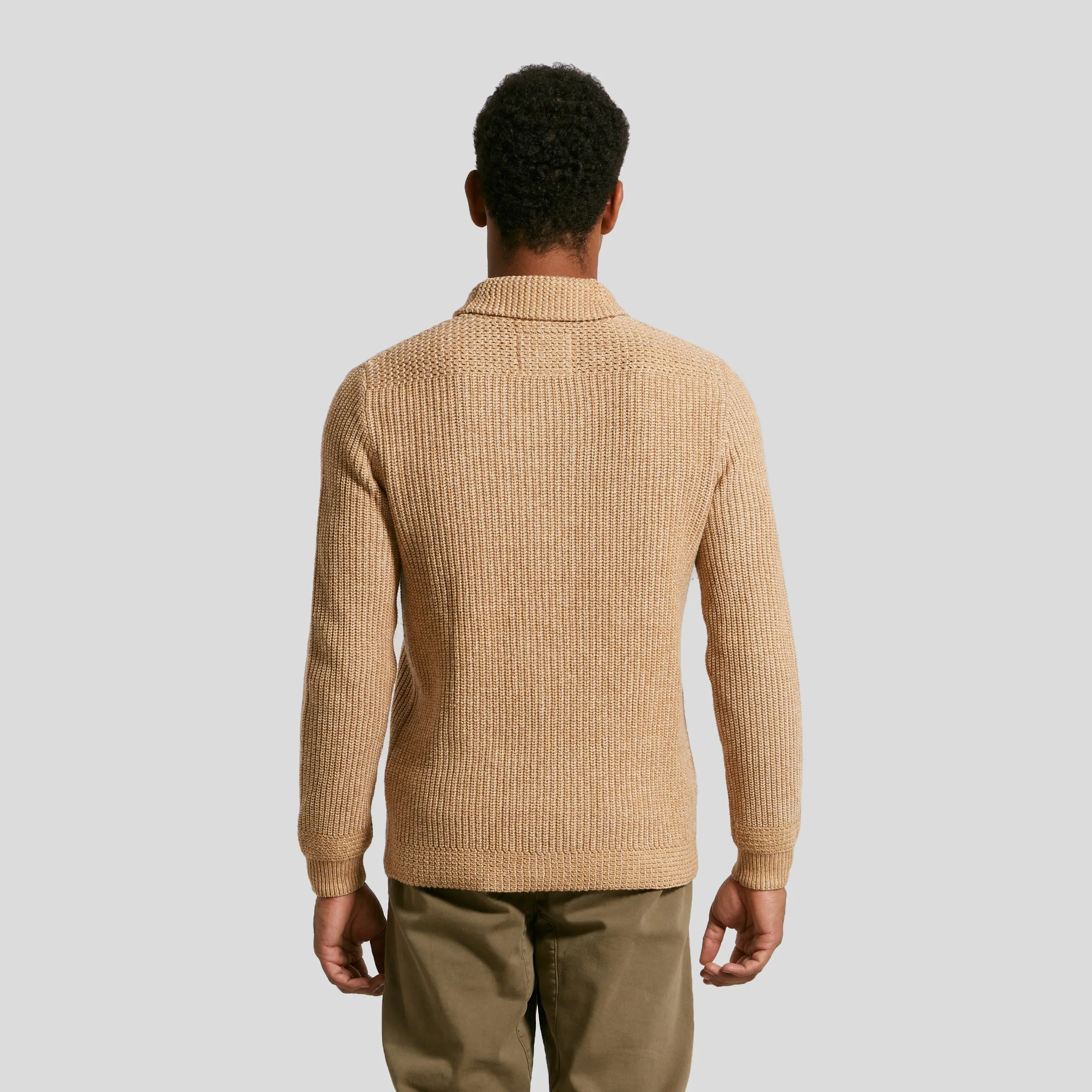 Belmont Plaited Shawl Pullover - Caramel