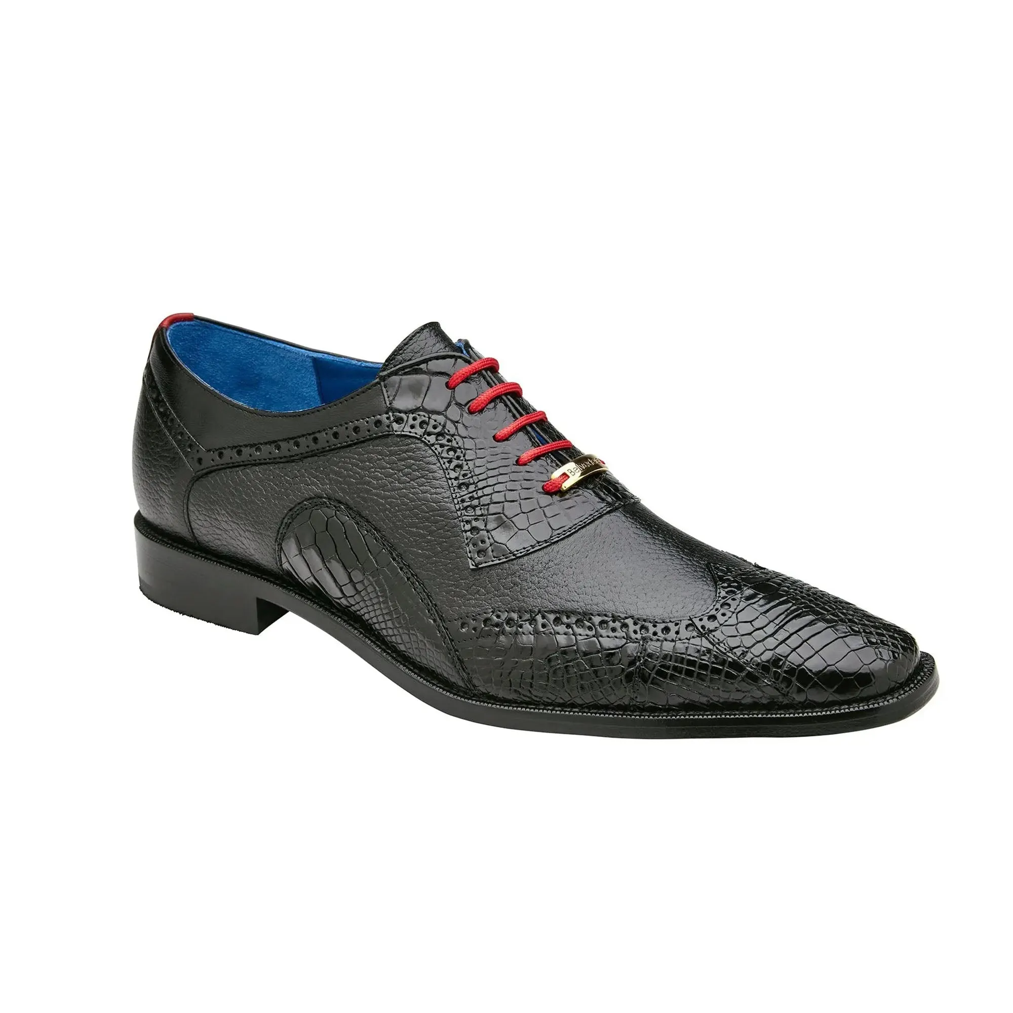 Belvedere Roberto in Black Alligator & Leather Dress Shoes