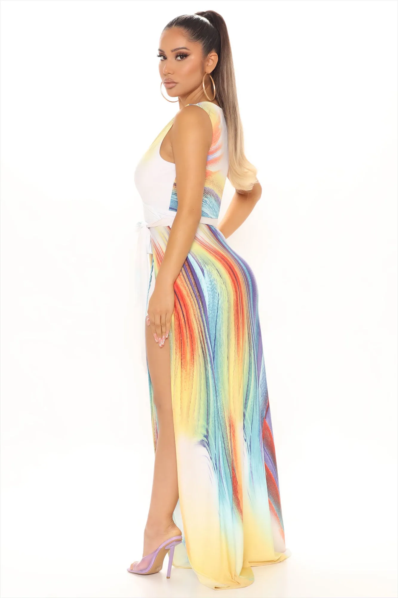 Birds Of Paradise Maxi Dress - Off White/combo