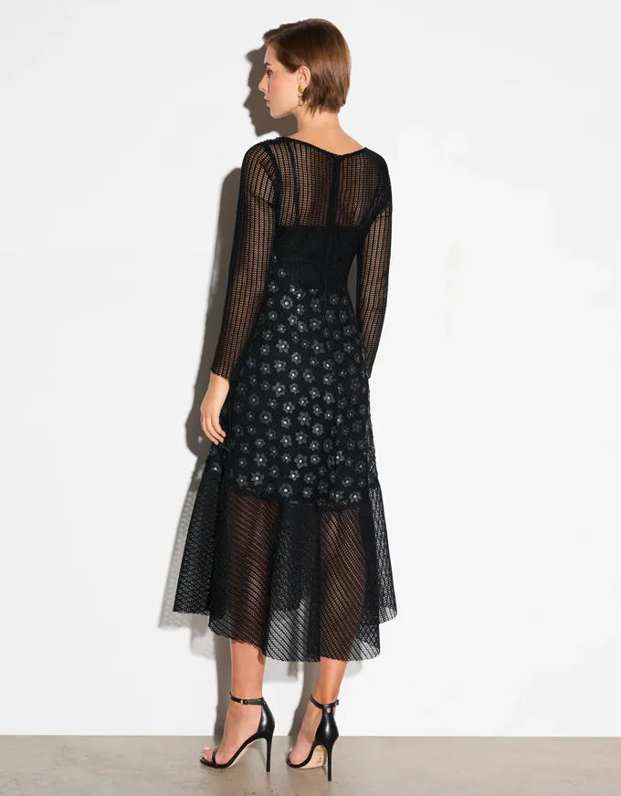 Black Daisy Dress - Australian Made