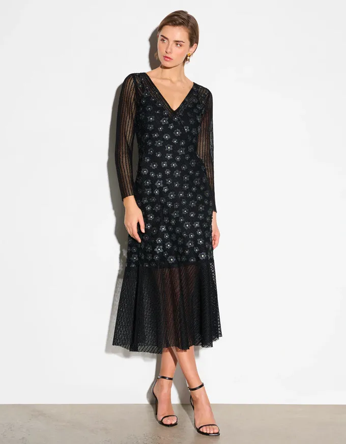 Black Daisy Dress - Australian Made