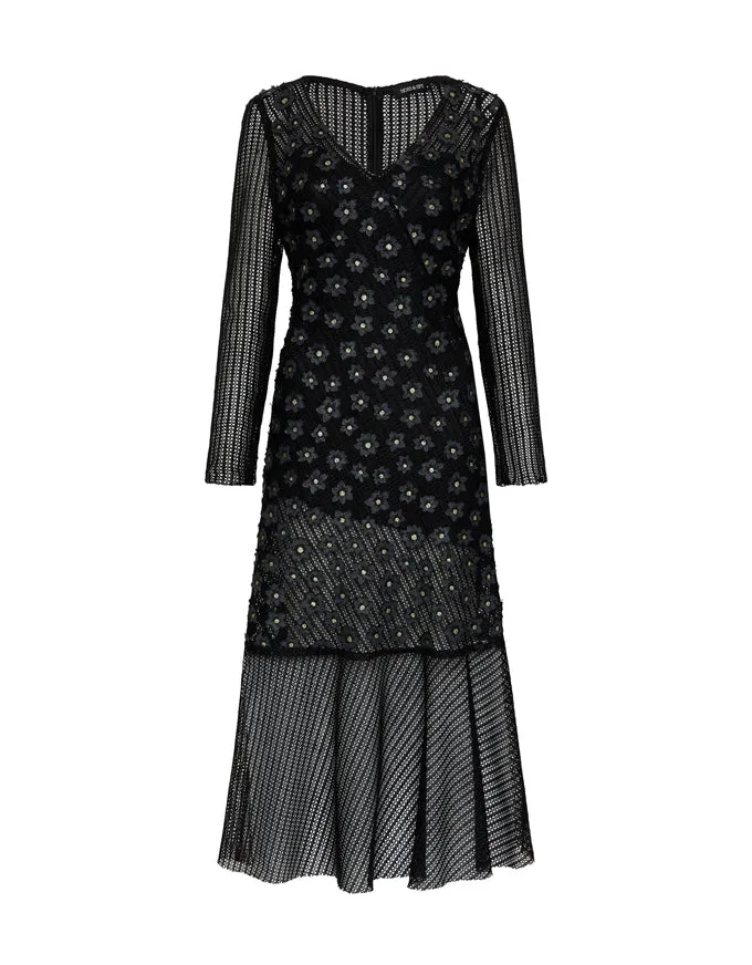 Black Daisy Dress - Australian Made