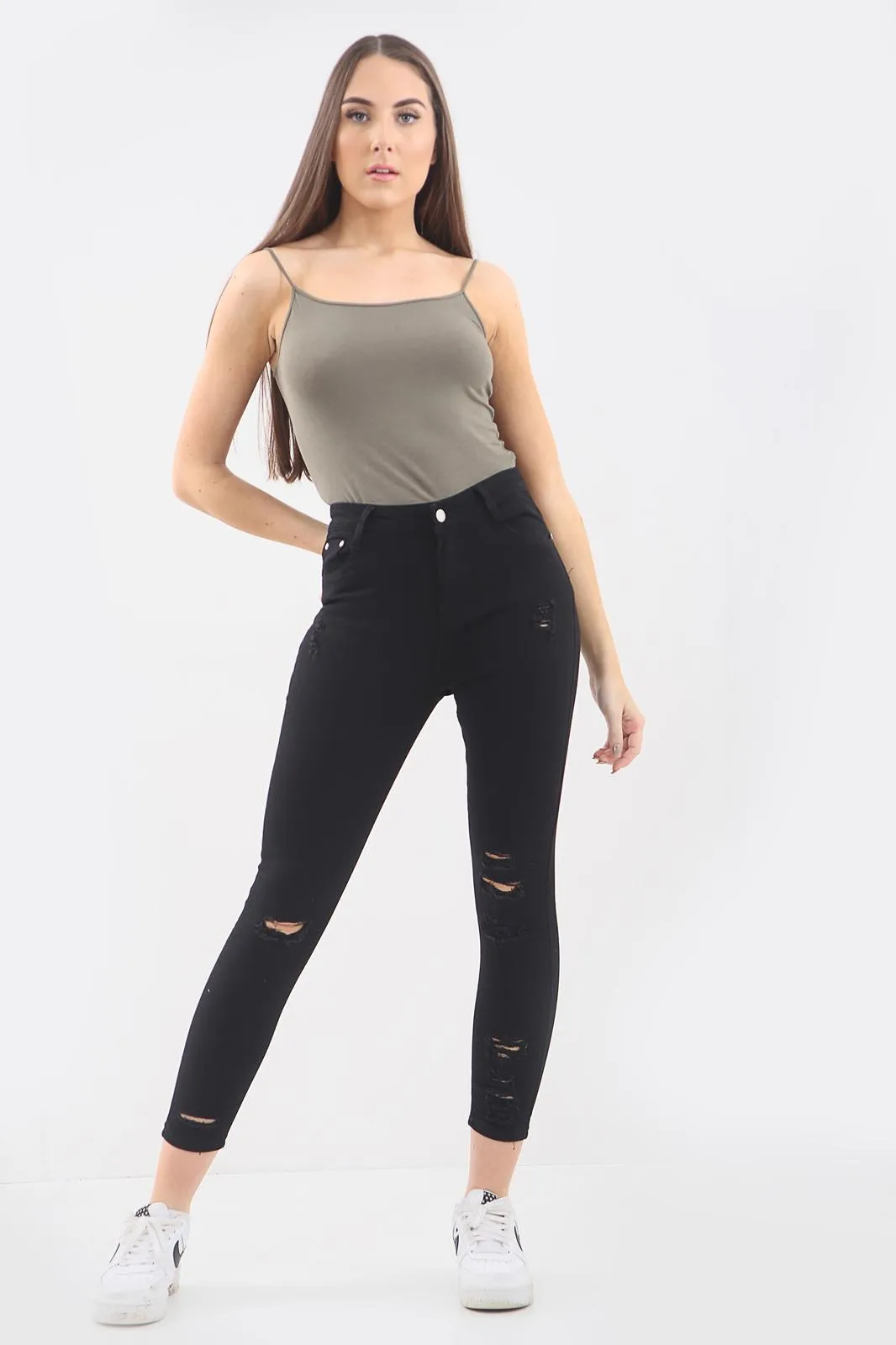 BLACK LADIES High Waisted Jeans (ripped)